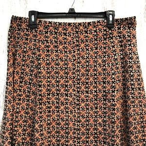 Axcess Skirt Sz 6 Beige Floral Knee Length Lined Business A-Line